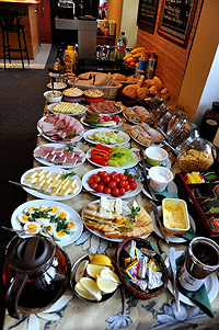 Buffet style breakfast